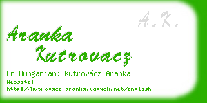 aranka kutrovacz business card